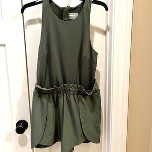 Calia Brand Olive Green Ruffled Romper Size Small